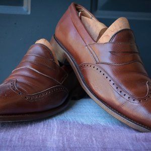 Allen Edmonds Moselle Brown Wing Tip Slip-on size 9-D